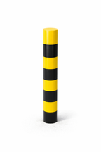 Heavy-Duty Steel Dig-In Bollard H1800mm x D193mm - Galvanized or Safety Yellow (RAL1007) or Black/Yellow