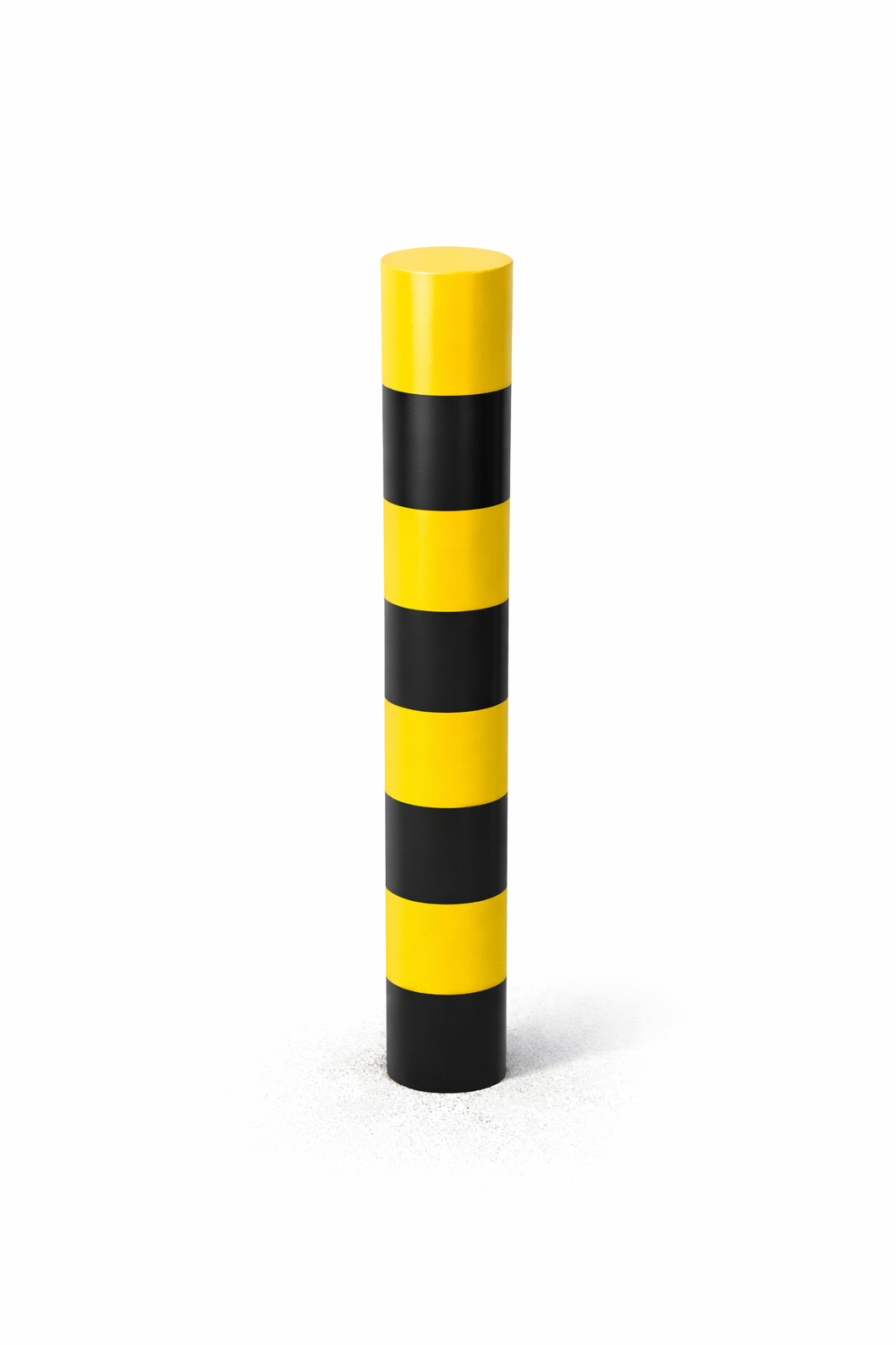 Heavy-Duty Steel Dig-In Bollard H1800mm x D193mm - Galvanized or Safety Yellow (RAL1007) or Black/Yellow