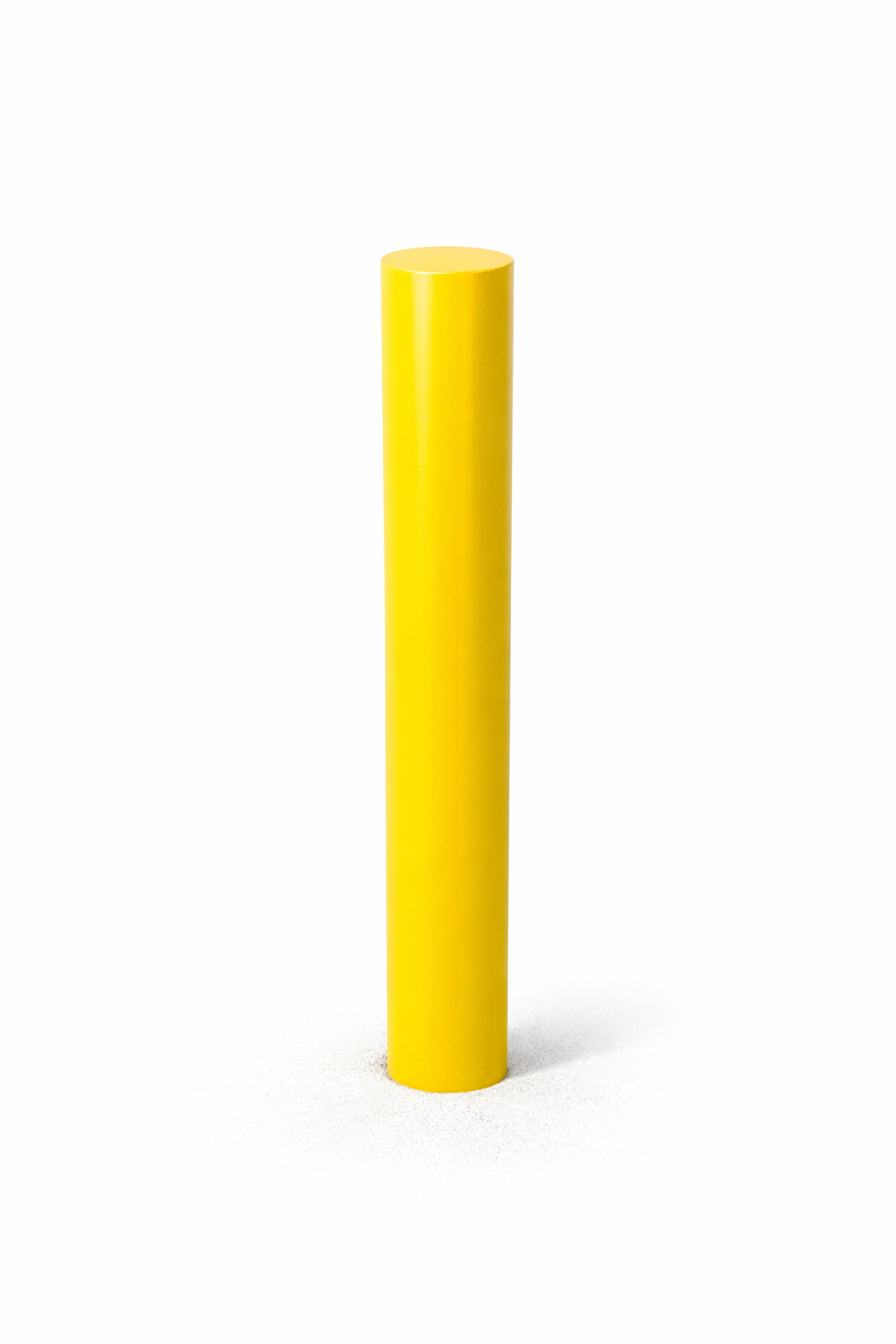 Heavy-Duty Steel Dig-In Bollard H1800mm x D193mm - Galvanized or Safety Yellow (RAL1007) or Black/Yellow