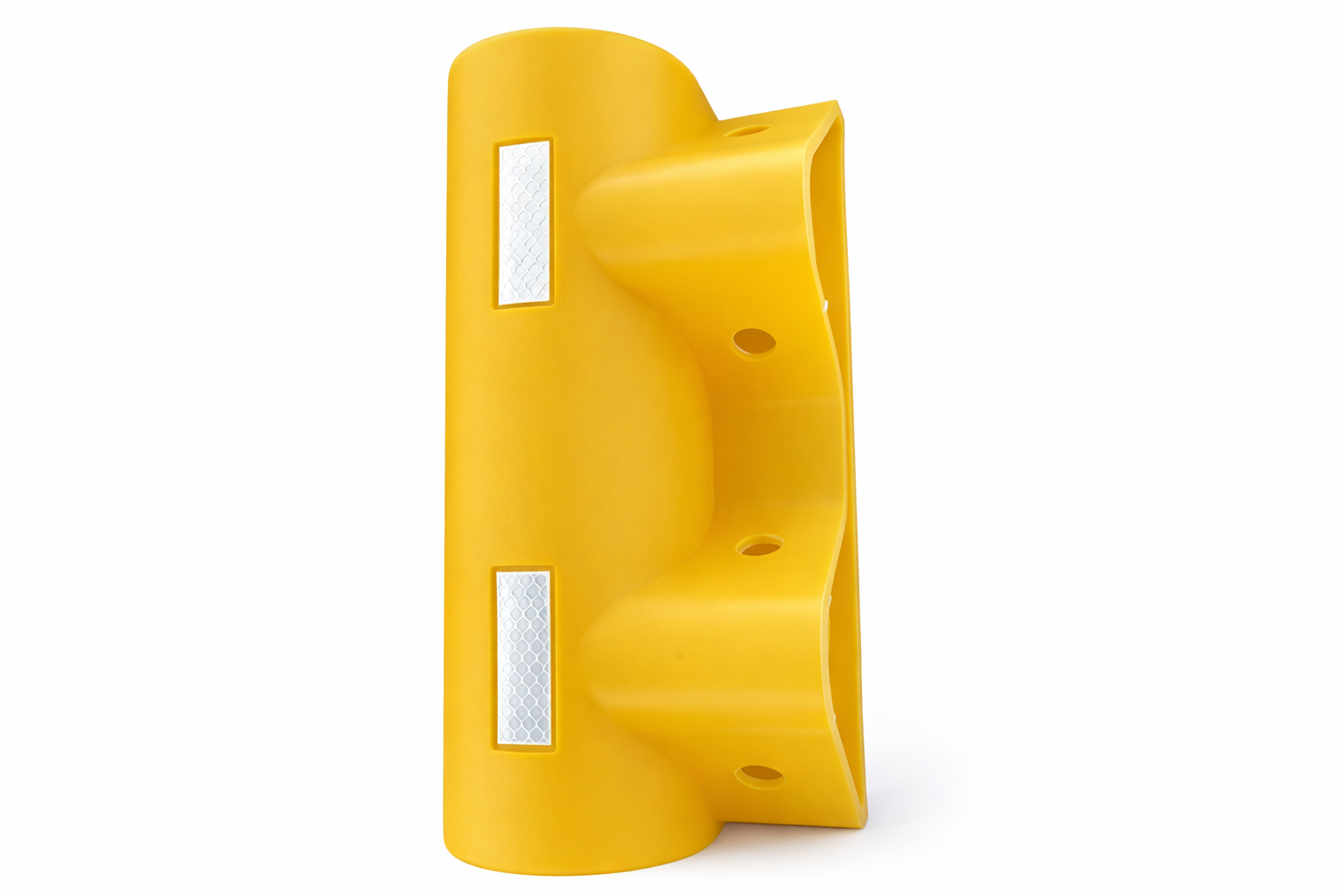 Polymer Pedestrian Safety End With Reflectors - Yellow