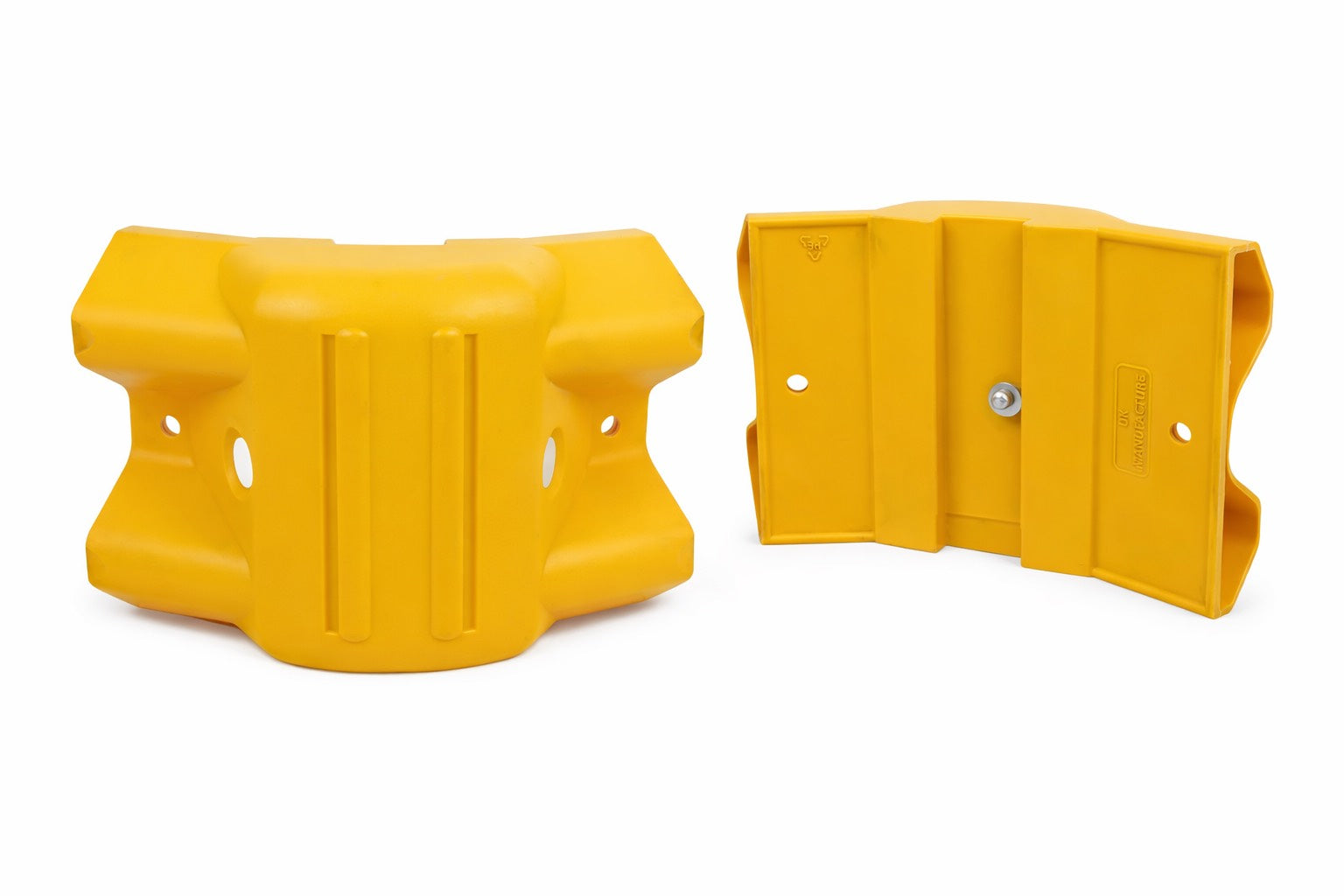 Yellow Plastic 135° External Armco Barrier Corner Section – Barrier Base