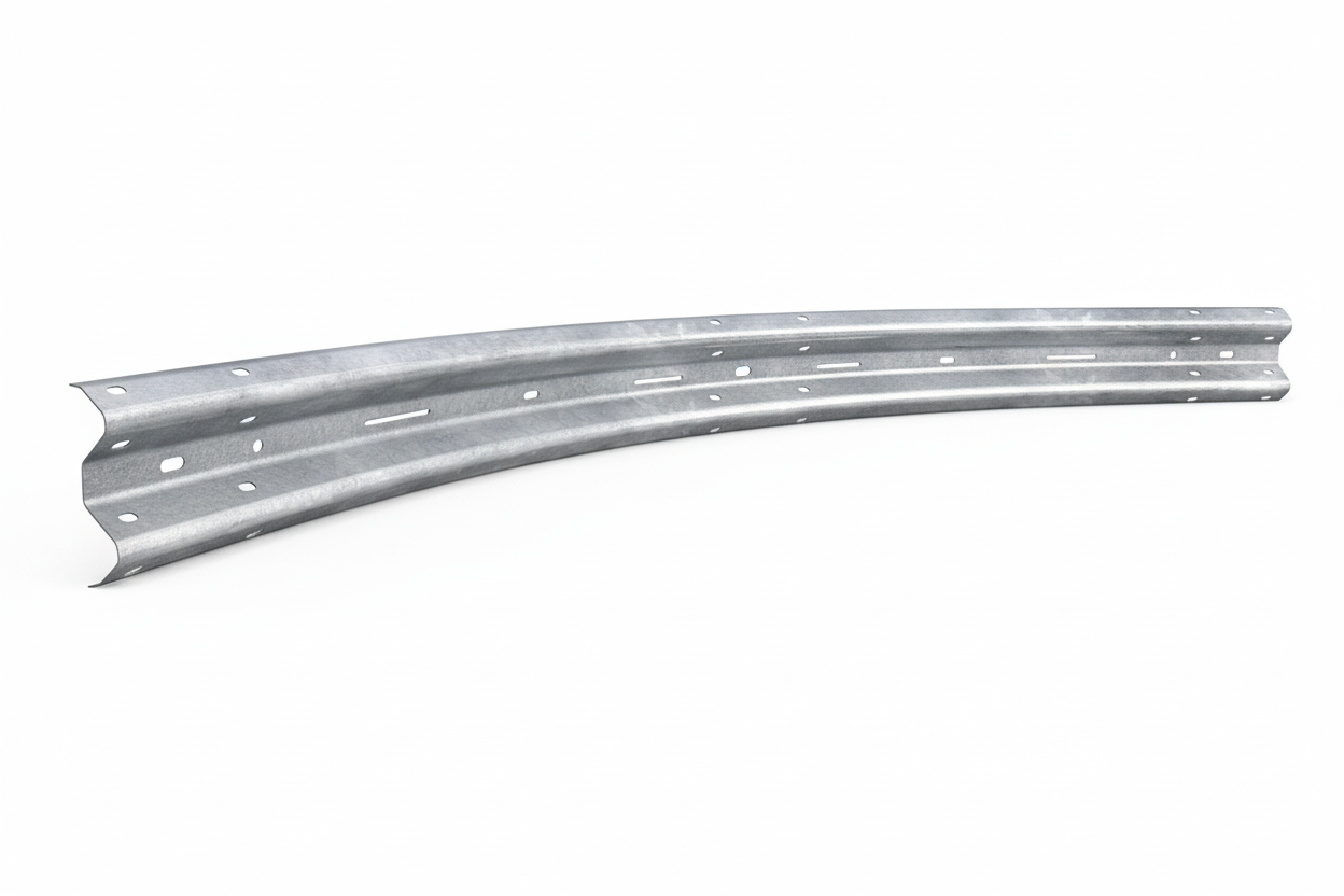 Curved galvanized steel armco barrier beam - 3.2m length